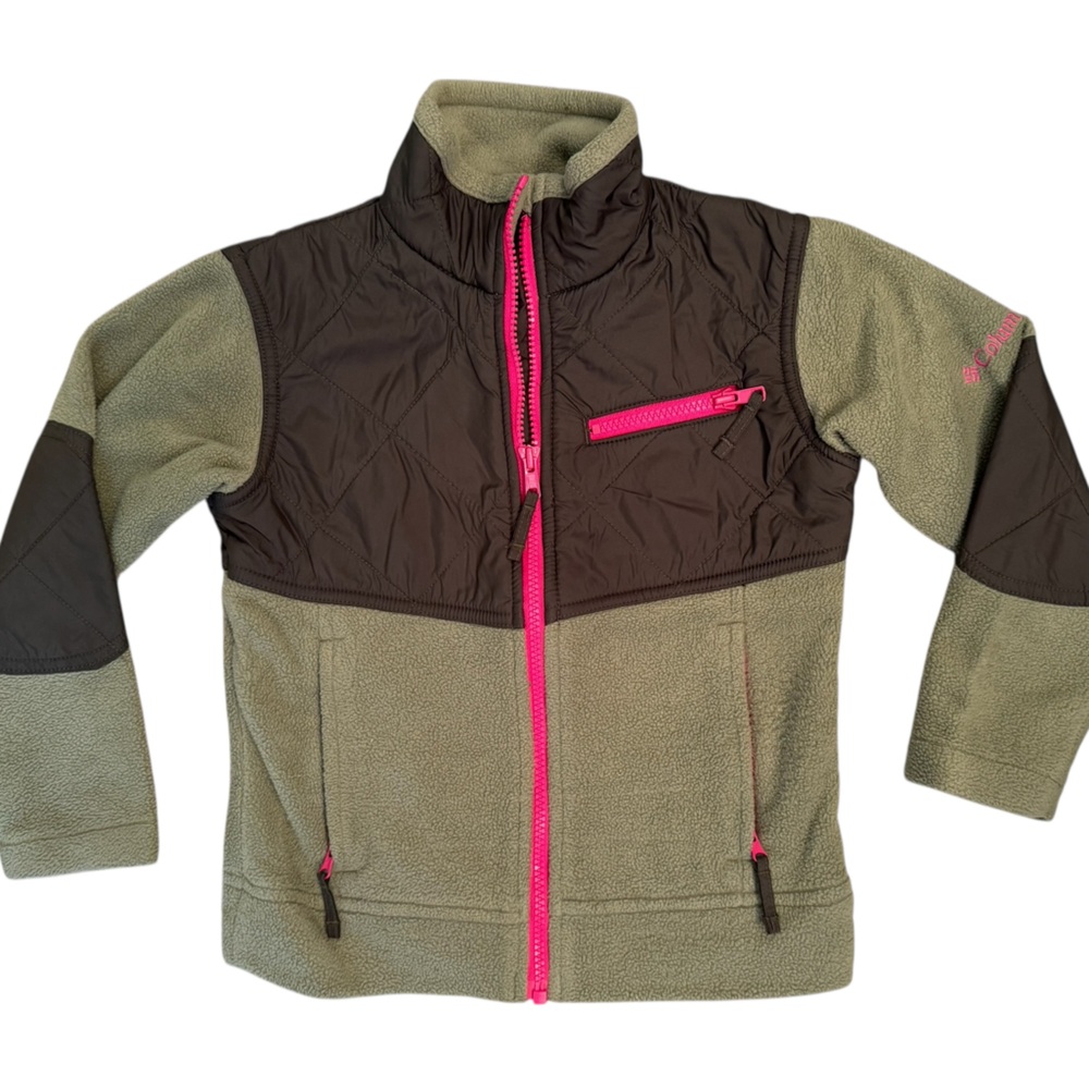 Columbia Girls Olive green fleece jacket coat warm sz
6/6x